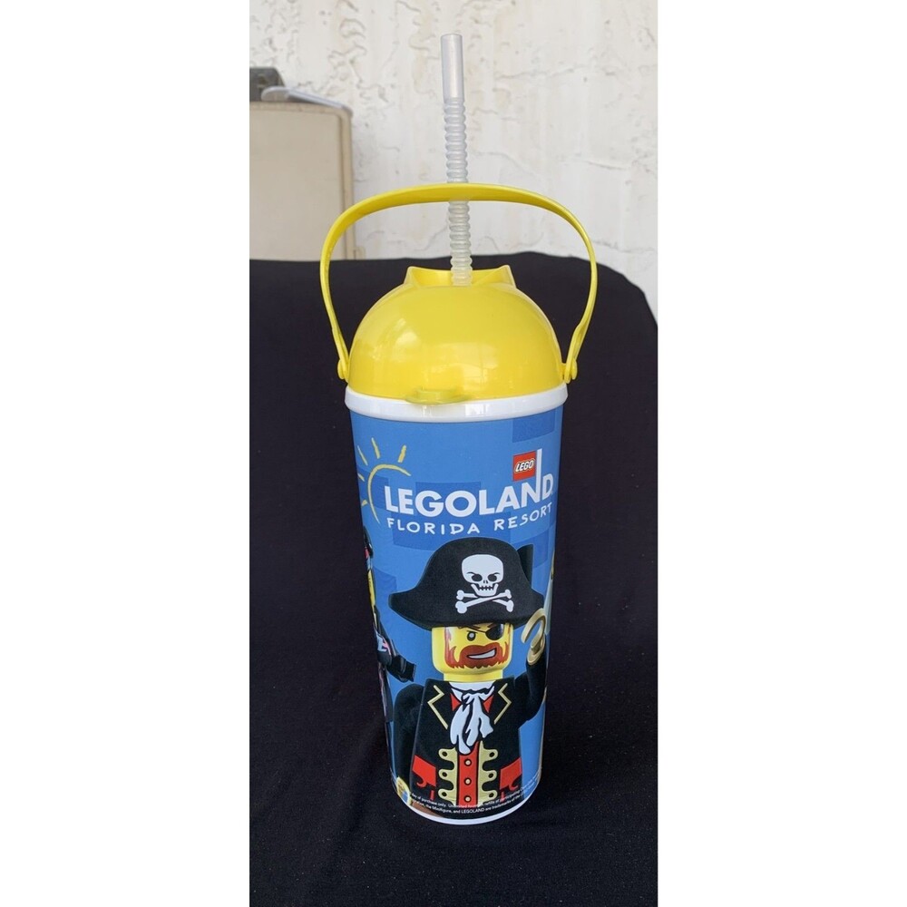 Vintage Lego Legoland Florida 2018 Souvenir Cold Drink Cup with Straw